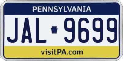 PA license plate JAL9699