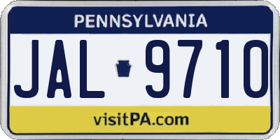 PA license plate JAL9710