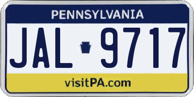 PA license plate JAL9717