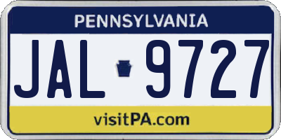 PA license plate JAL9727
