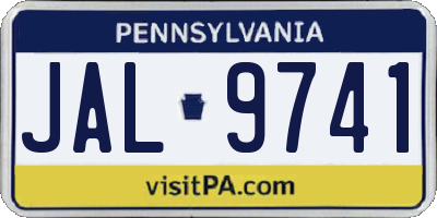 PA license plate JAL9741