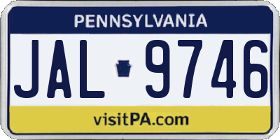 PA license plate JAL9746