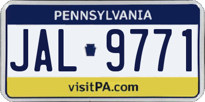 PA license plate JAL9771