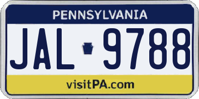 PA license plate JAL9788