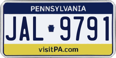 PA license plate JAL9791
