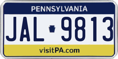 PA license plate JAL9813