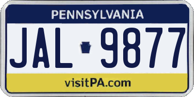 PA license plate JAL9877