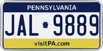 PA license plate JAL9889