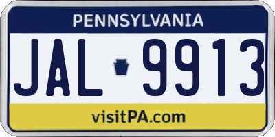 PA license plate JAL9913