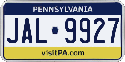 PA license plate JAL9927