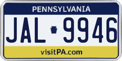 PA license plate JAL9946