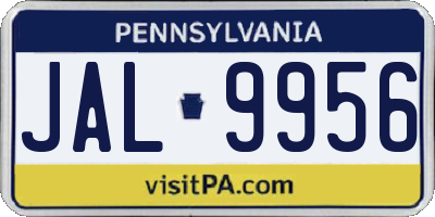 PA license plate JAL9956