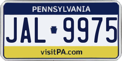 PA license plate JAL9975