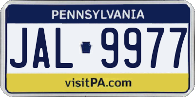 PA license plate JAL9977