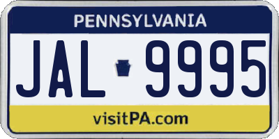 PA license plate JAL9995