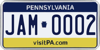 PA license plate JAM0002