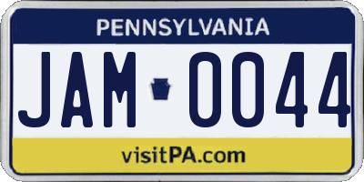 PA license plate JAM0044
