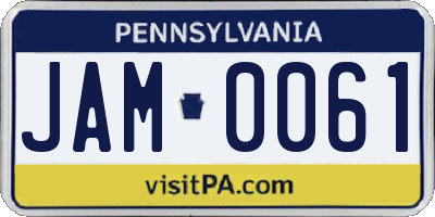 PA license plate JAM0061