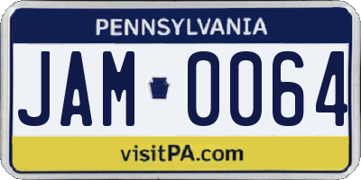 PA license plate JAM0064