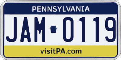 PA license plate JAM0119