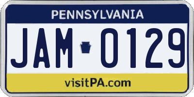 PA license plate JAM0129