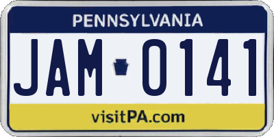 PA license plate JAM0141