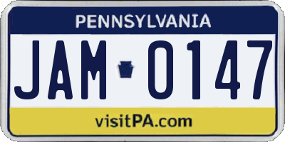 PA license plate JAM0147