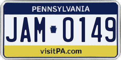 PA license plate JAM0149