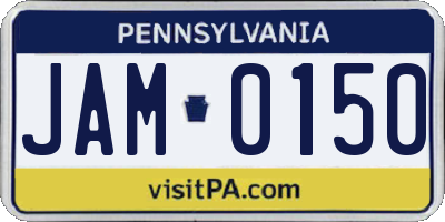 PA license plate JAM0150