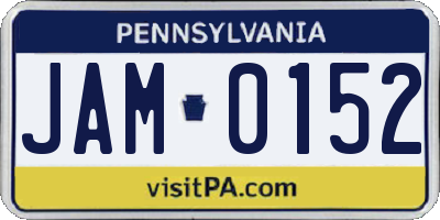 PA license plate JAM0152