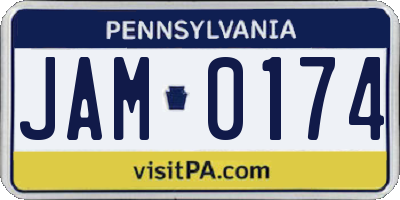PA license plate JAM0174