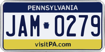 PA license plate JAM0279