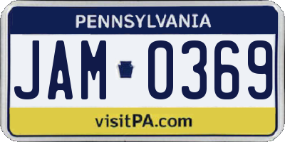 PA license plate JAM0369