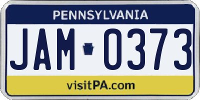 PA license plate JAM0373