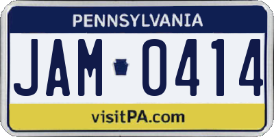 PA license plate JAM0414