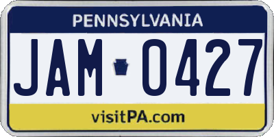 PA license plate JAM0427