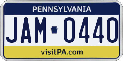 PA license plate JAM0440