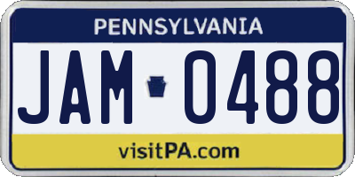 PA license plate JAM0488