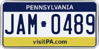 PA license plate JAM0489