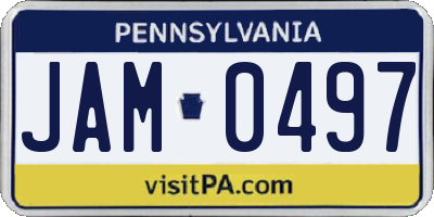 PA license plate JAM0497