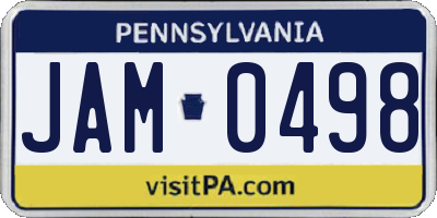 PA license plate JAM0498