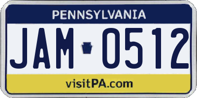 PA license plate JAM0512