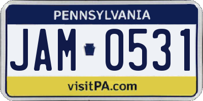 PA license plate JAM0531