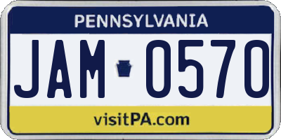 PA license plate JAM0570