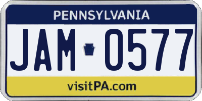 PA license plate JAM0577