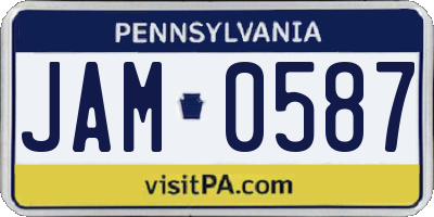 PA license plate JAM0587