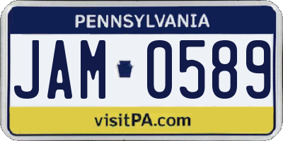 PA license plate JAM0589