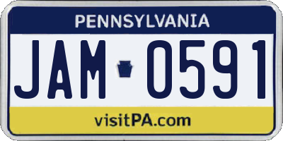 PA license plate JAM0591