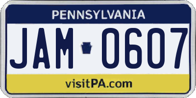 PA license plate JAM0607