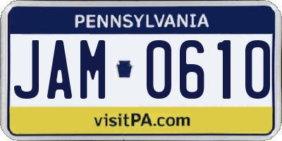 PA license plate JAM0610